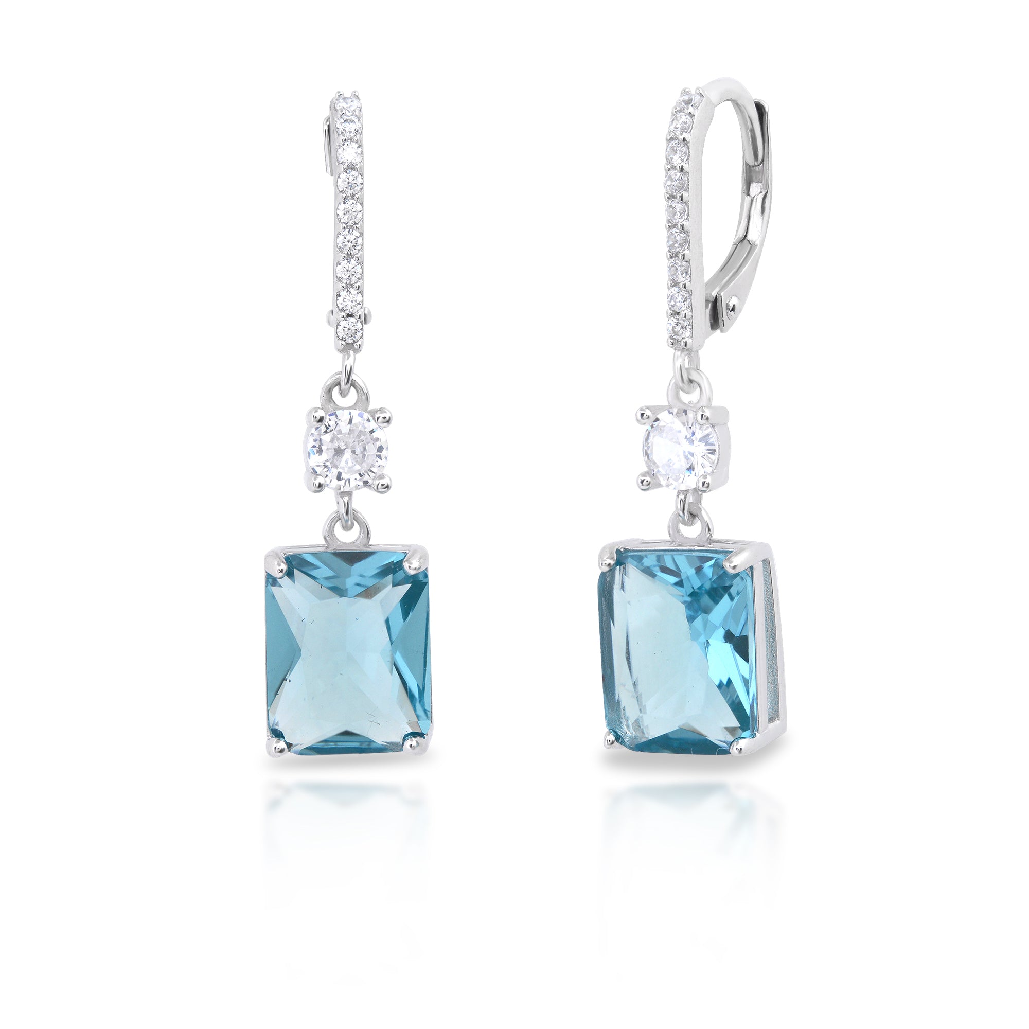 Серьги из стерлингового серебра с изумрудной огранкой, 8x10 мм, имитацией аквамарина и белого топаза Maxcolor, синий
Серьги из стерлингового серебра с изумрудной огранкой, 8x10 мм, имитацией аквамарина и белого топаза Maxcolor, синий