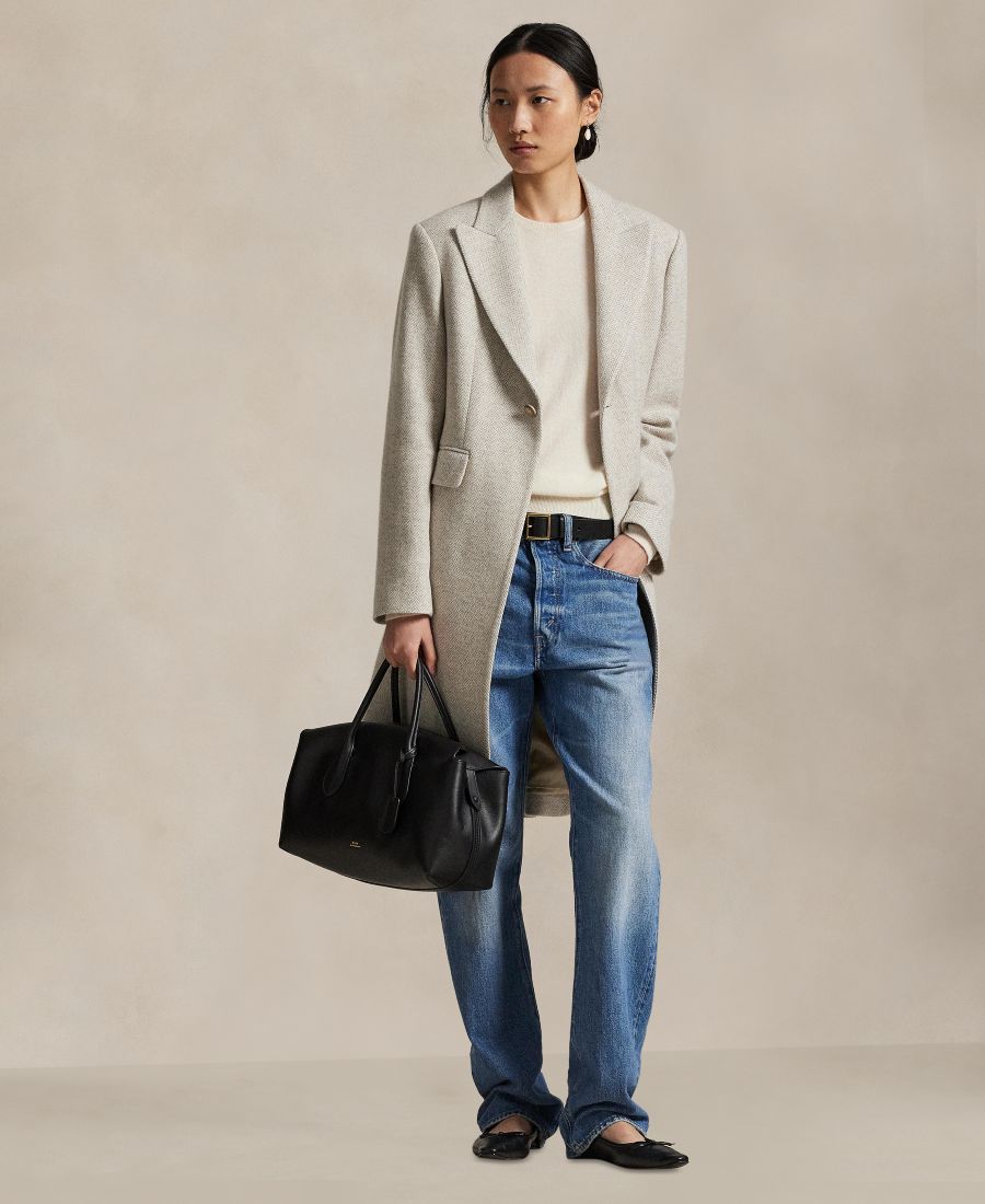 Женское пальто в елочку с заостренными лацками Polo Ralph Lauren, Cream Grey Herringbone
Женское пальто в елочку с заостренными лацками Polo Ralph Lauren, Cream Grey Herringbone