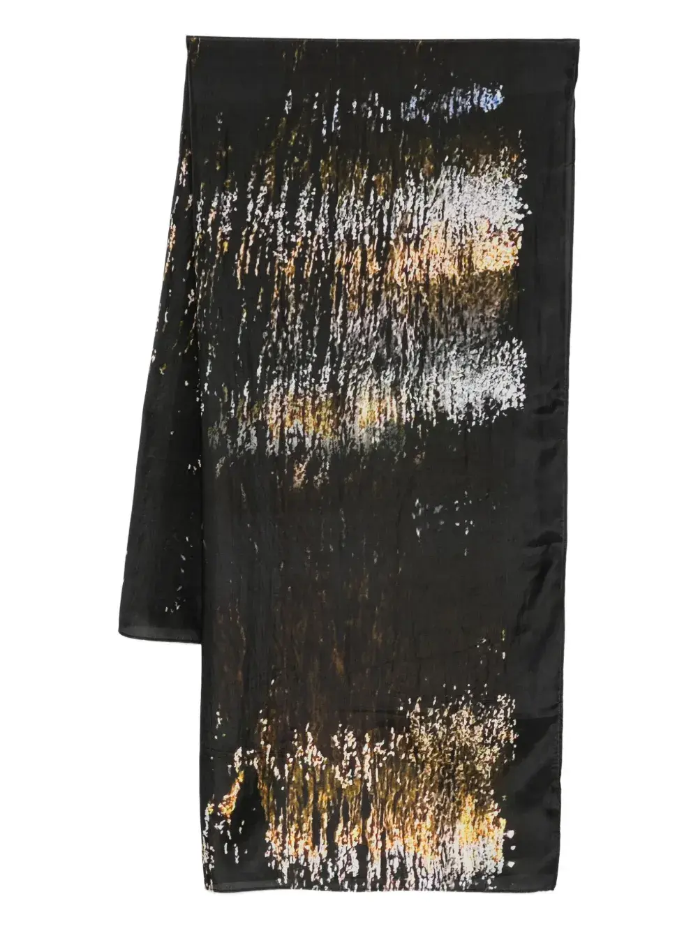 Шелковый шарф с абстрактным принтом YAVI, черный
Шелковый шарф с абстрактным принтом YAVI, черный