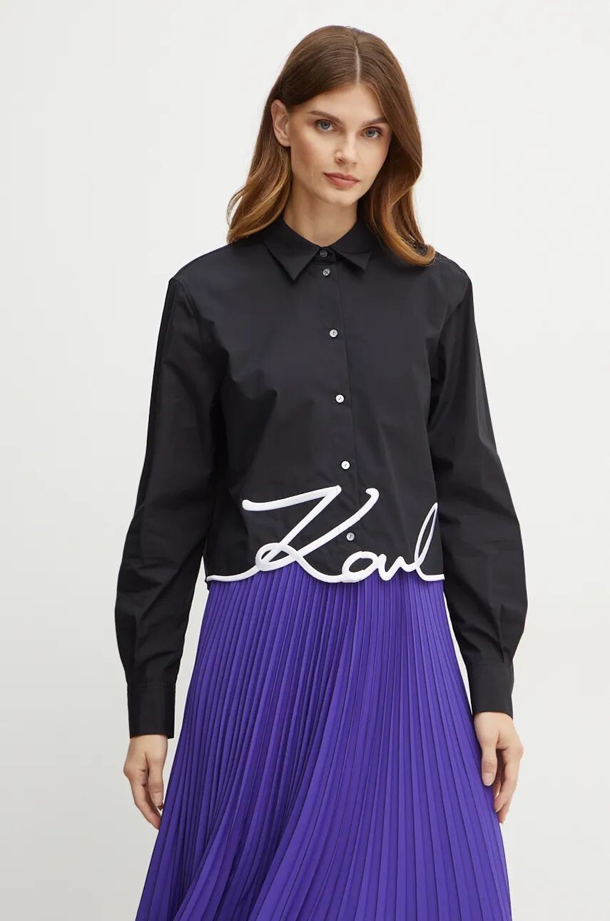 Хлопковая рубашка Карла Лагерфельда Karl Lagerfeld, черный
Хлопковая рубашка Карла Лагерфельда Karl Lagerfeld, черный