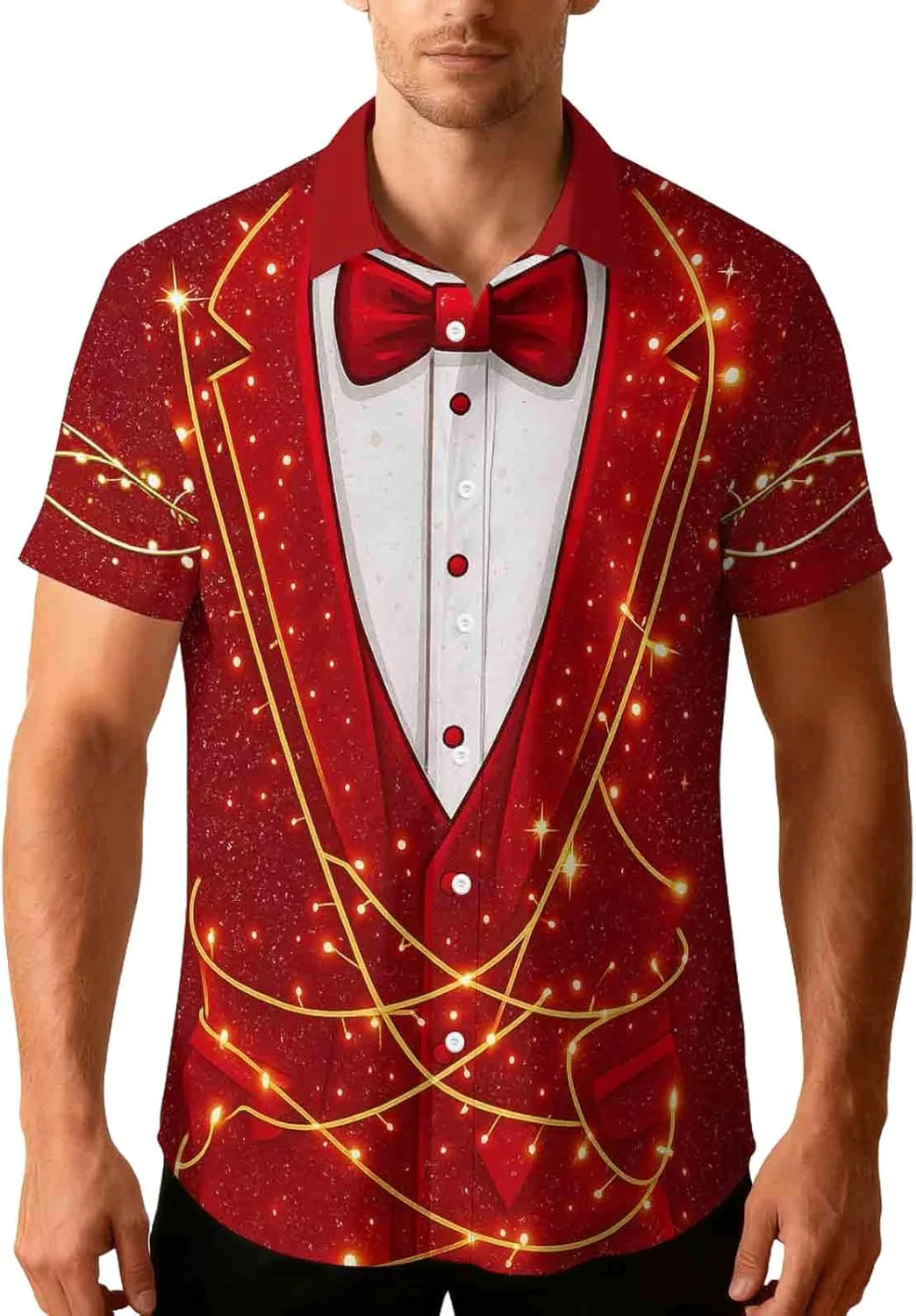 Футболка с принтом в виде смокинга и гавайских сердец
Футболка с принтом в виде смокинга и гавайских сердец