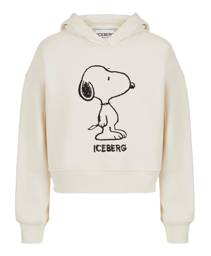 Хлопковая худи укороченного кроя ванильного цвета с вышивкой. Iceberg, белый
Хлопковая худи укороченного кроя ванильного цвета с вышивкой. Iceberg, белый
