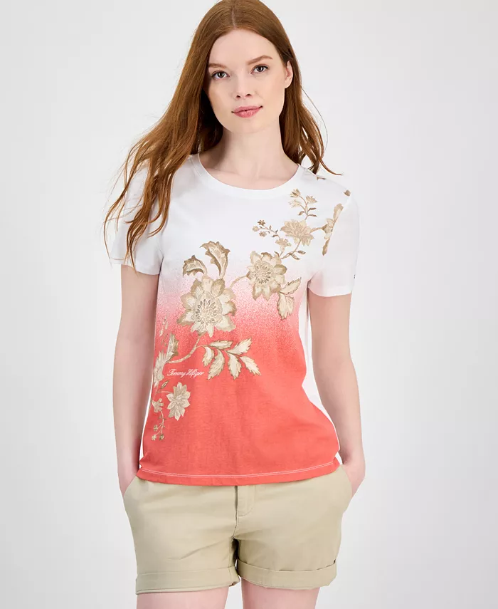 Женская футболка с омбре и цветочным принтом Tommy Hilfiger, оранжевый
Женская футболка с омбре и цветочным принтом Tommy Hilfiger, оранжевый