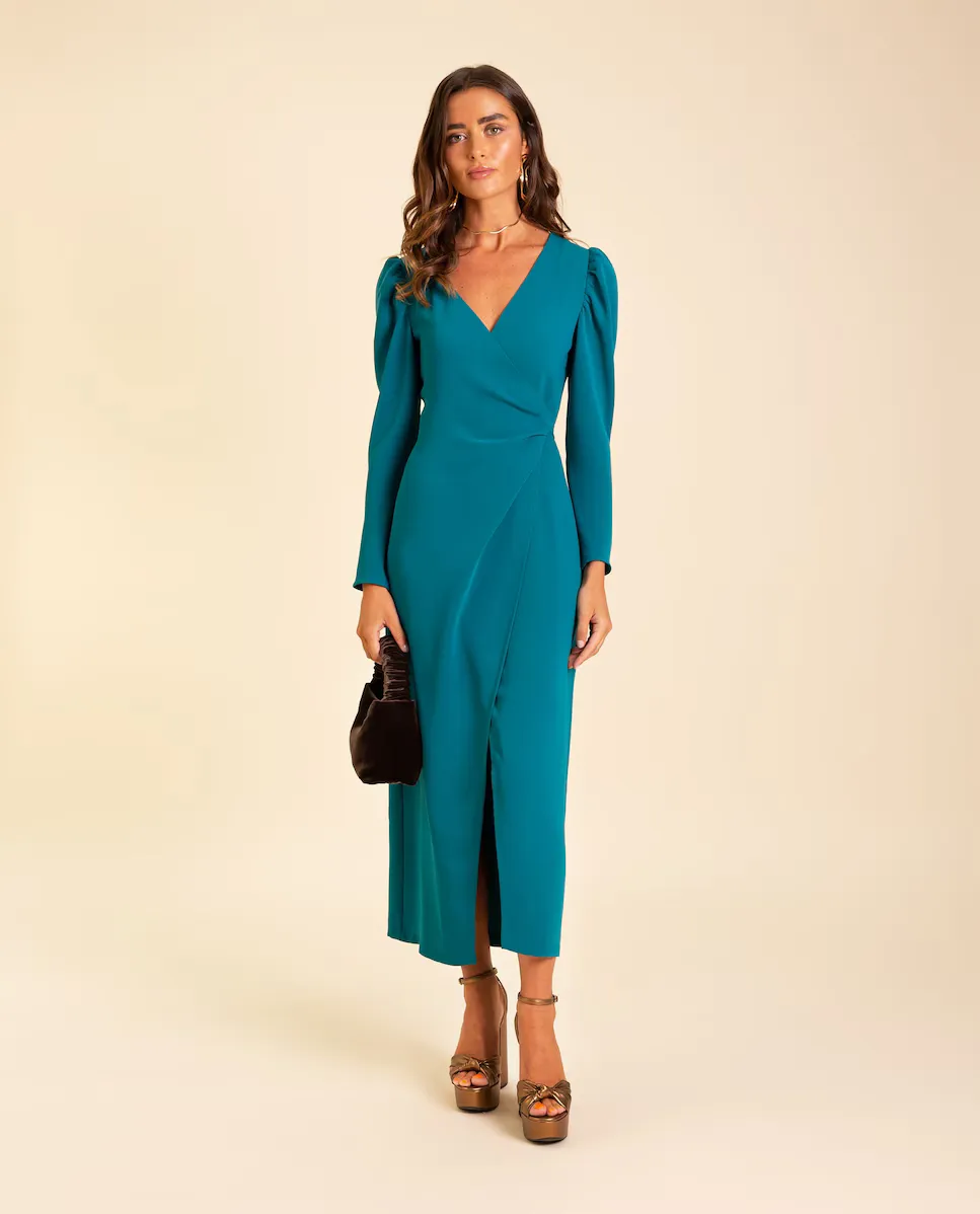 Платье с длинными рукавами и запахом The-Are, зеленый
Платье с длинными рукавами и запахом The-Are, зеленый