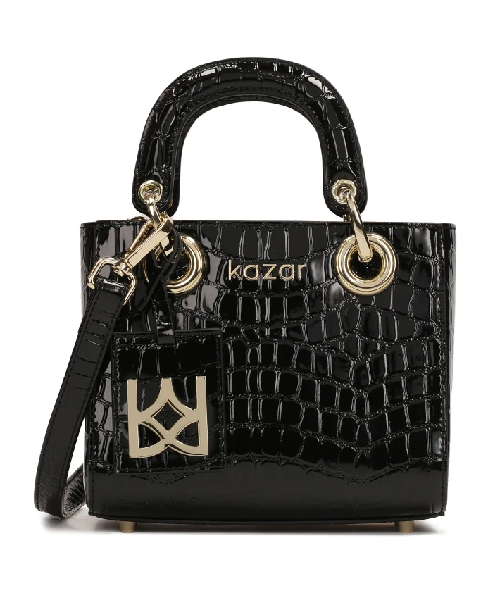 Маленькая жесткая сумочка из тисненой кожи. Kazar, черный
Маленькая жесткая сумочка из тисненой кожи. Kazar, черный