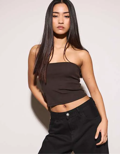 Коричневый топ-бандо Stradivarius Basic
Коричневый топ-бандо Stradivarius Basic