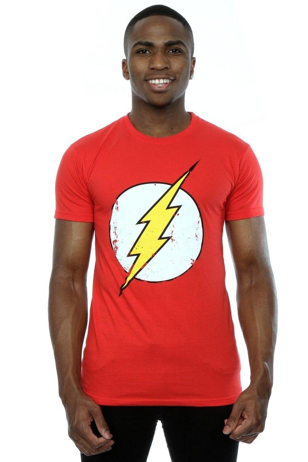Футболка с потертым логотипом Flash DC Comics, красный 
Футболка с потертым логотипом Flash DC Comics, красный