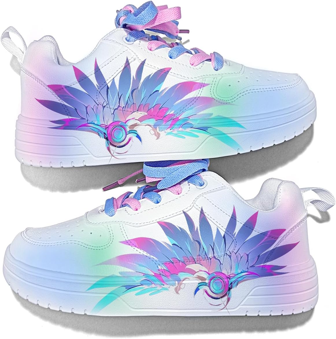 Голографические кроссовки с цветочным принтом Белые кроссовки с массивной подошвой с голубым и розовым дизайном Стильная спортивная обувь для мужчин и женщин Generic
Голографические кроссовки с цветочным принтом Белые кроссовки с массивной подошвой с голубым и розовым дизайном Стильная спортивная обувь для мужчин и женщин Generic