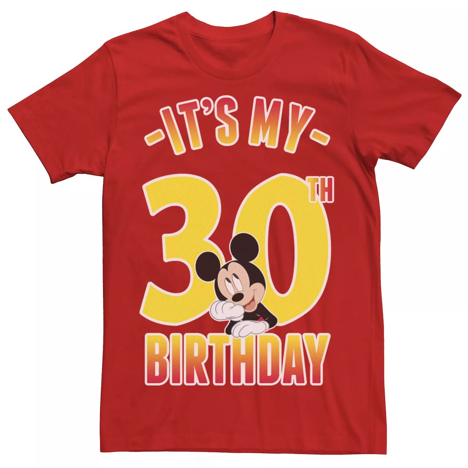 Мужская футболка с градиентным портретом Disney Mickey Mouse It's My 30th Birthday Licensed Character
Мужская футболка с градиентным портретом Disney Mickey Mouse It's My 30th Birthday Licensed Character