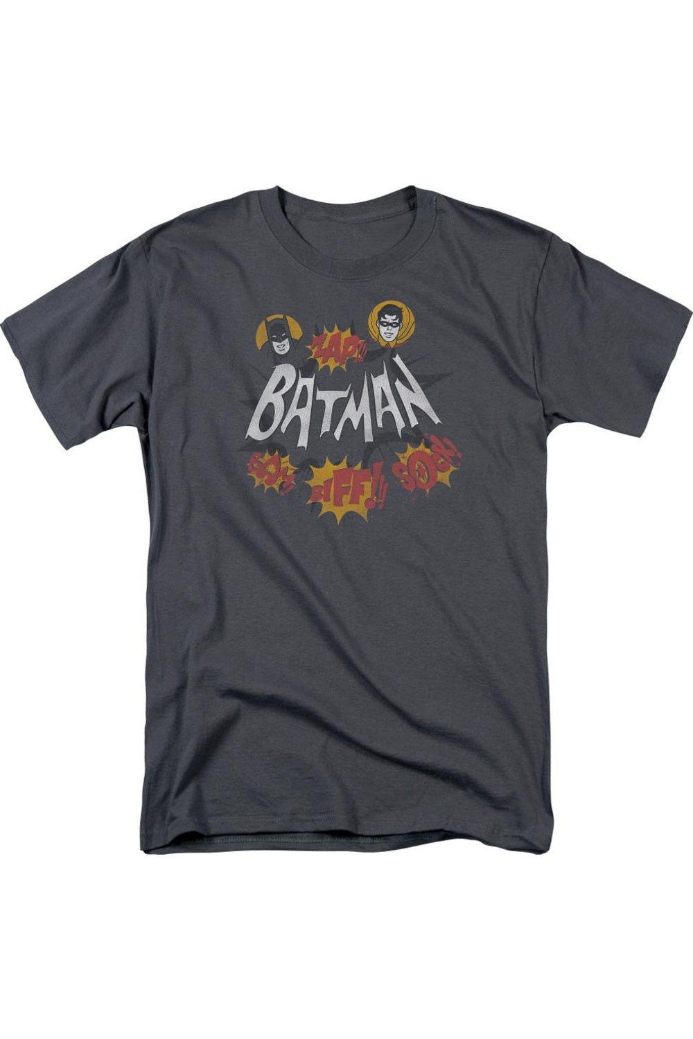 Футболка с коротким рукавом для взрослых с изображением классических телевизионных звуковых эффектов Batman Gildan, цвет charcoal
Футболка с коротким рукавом для взрослых с изображением классических телевизионных звуковых эффектов Batman Gildan, цвет charcoal