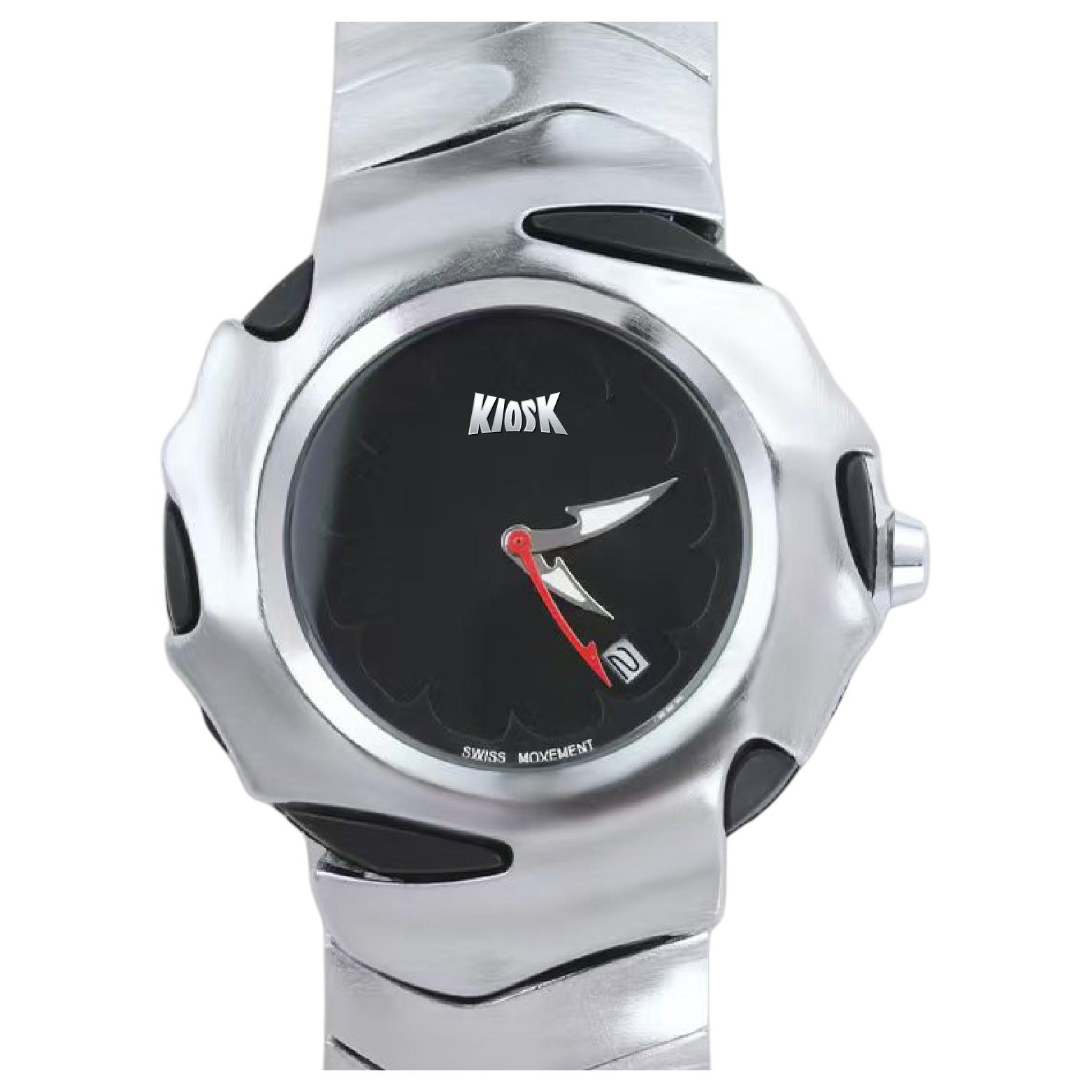 KIOSK Часы Silver Luxury American Fossil Quartz Movement Stainless Steel Watchband Watch Unisex Blue Dial, Silver Case Black Dial with Sterling Silver Cuban Bracelet+Urban Techwear Watch Box
KIOSK Часы Silver Luxury American Fossil Quartz Movement Stainless Steel Watchband Watch Unisex Blue Dial, Silver Case Black Dial with Sterling Silver Cuban Bracelet+Urban Techwear Watch Box