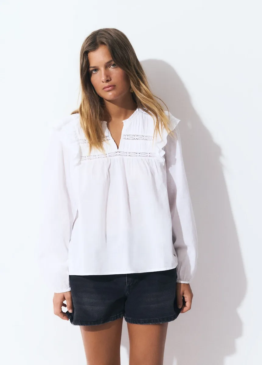 Женская блузка с длинными рукавами и рюшами Brownie, белый
Женская блузка с длинными рукавами и рюшами Brownie, белый