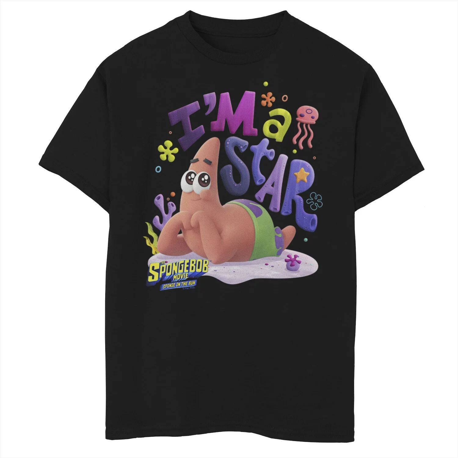 Футболка с рисунком «Губка Боб Квадратные Штаны: Губка в бегах, Патрик, я звезда» для мальчиков 8–20 лет Nickelodeon, черный
Футболка с рисунком «Губка Боб Квадратные Штаны: Губка в бегах, Патрик, я звезда» для мальчиков 8–20 лет Nickelodeon, черный