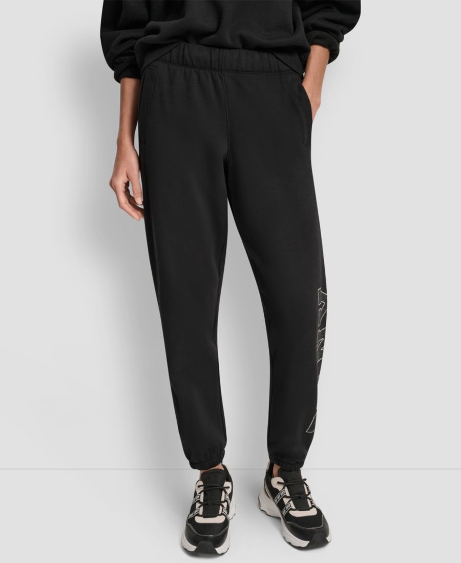 Женские спортивные брюки с высокой посадкой и свободным кроем, украшенные стразами, в стиле университетской формы DKNY, Black
Женские спортивные брюки с высокой посадкой и свободным кроем, украшенные стразами, в стиле университетской формы DKNY, Black