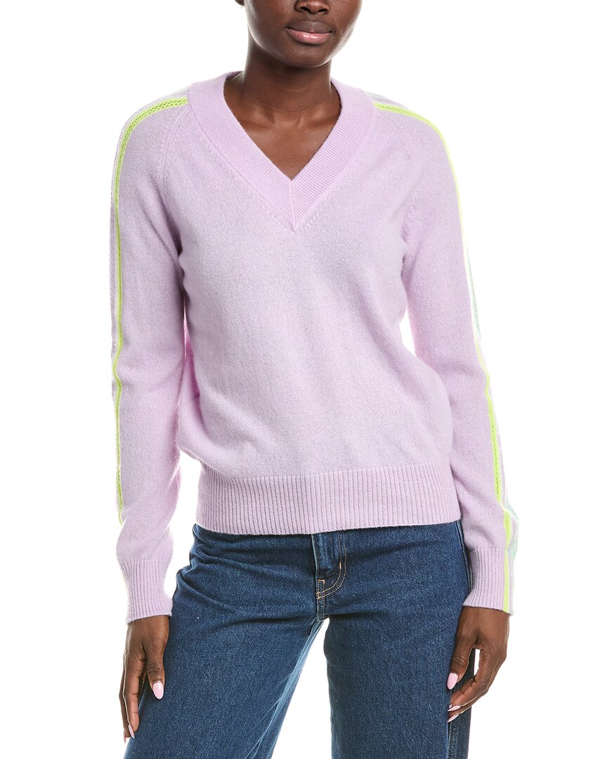 Брод Кашемировый свитер с V-образным вырезом и полосатыми рукавами из сетки Brodie Cashmere, фиолетовый
Брод Кашемировый свитер с V-образным вырезом и полосатыми рукавами из сетки Brodie Cashmere, фиолетовый