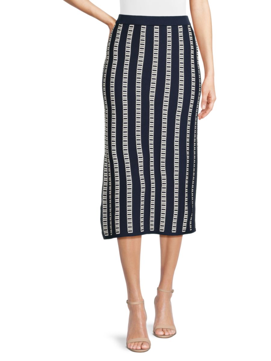 Юбка-карандаш в полоску с фактурной отделкой T Tahari, цвет Evening Navy
Юбка-карандаш в полоску с фактурной отделкой T Tahari, цвет Evening Navy