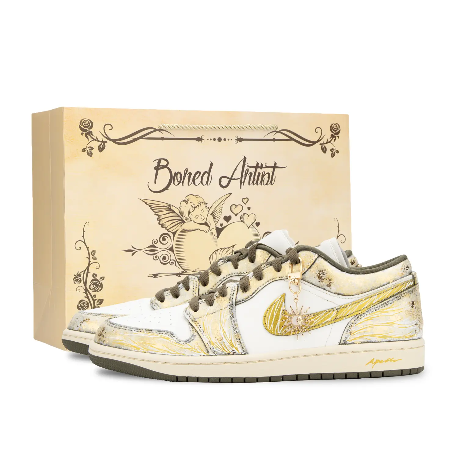 Кроссовки Air 1 Apollo, The Sun God, износостойкие низкие винтажные баскетбольные кроссовки унисекс Jordan, белый зеленый золото (special shopping bag)
Кроссовки Air 1 Apollo, The Sun God, износостойкие низкие винтажные баскетбольные кроссовки унисекс Jordan, белый зеленый золото (special shopping bag)