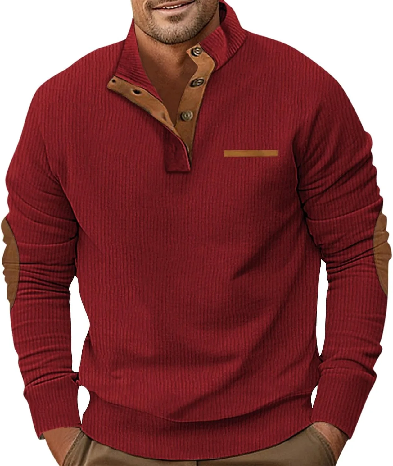 Свитер мужской рождественский с воротником стойкой на пуговицах
Свитер мужской рождественский с воротником стойкой на пуговицах