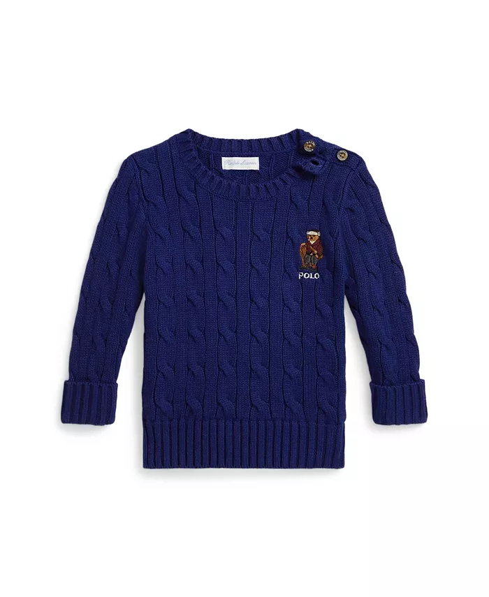 Детский свитер для мальчиков из хлопка с косой вязкой Polo Ralph Lauren, синий
Детский свитер для мальчиков из хлопка с косой вязкой Polo Ralph Lauren, синий