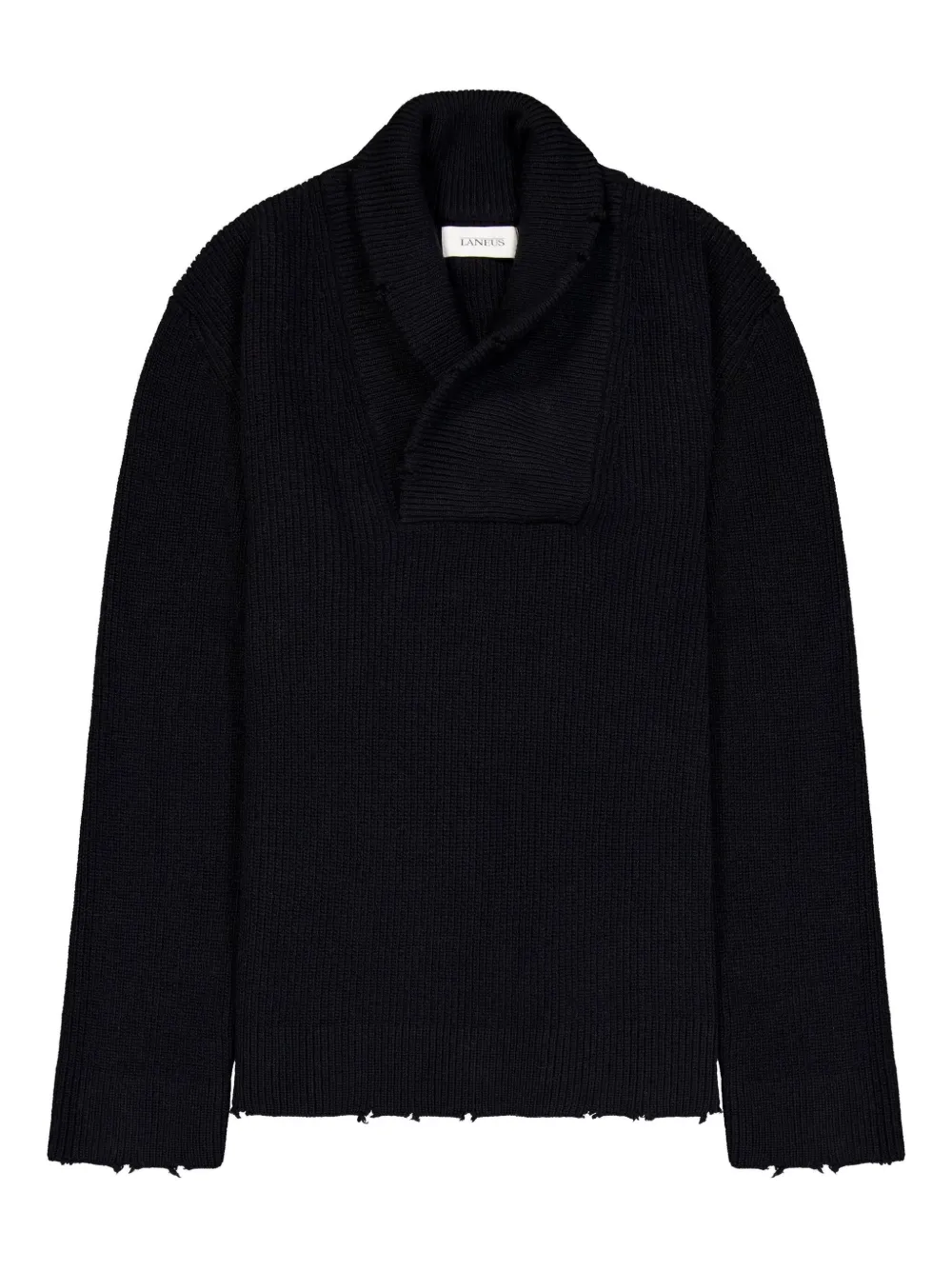 Свитер с воротником-шалькой и бахромой Laneus, синий
Свитер с воротником-шалькой и бахромой Laneus, синий