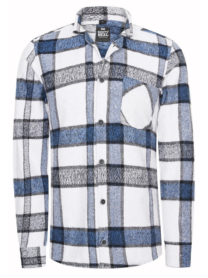 Рубашка дровосека фланелевая белого/синего цвета Rusty Neal
Рубашка дровосека фланелевая белого/синего цвета Rusty Neal