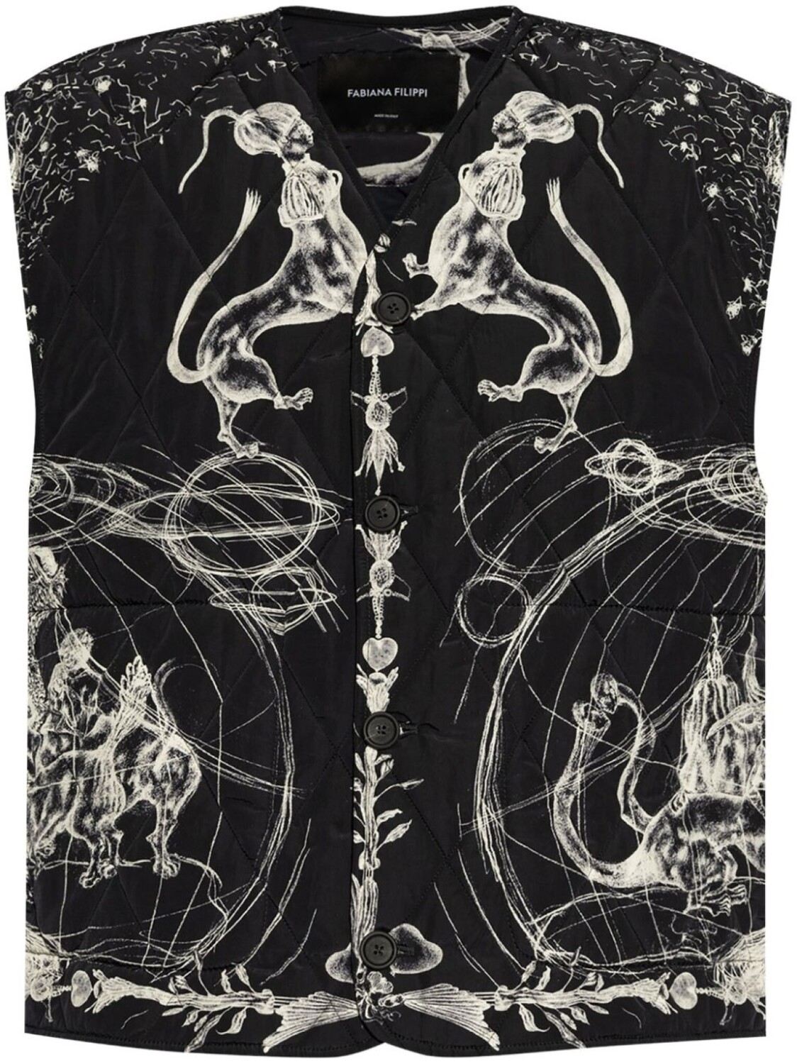 Fabiana Filippi стеганый жилет с животными мотивами, черный
Fabiana Filippi стеганый жилет с животными мотивами, черный