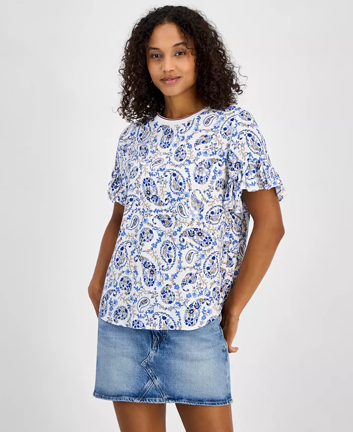 Женская блузка с рукавами-рюшами и принтом пейсли Tommy Hilfiger, мультиколор
Женская блузка с рукавами-рюшами и принтом пейсли Tommy Hilfiger, мультиколор