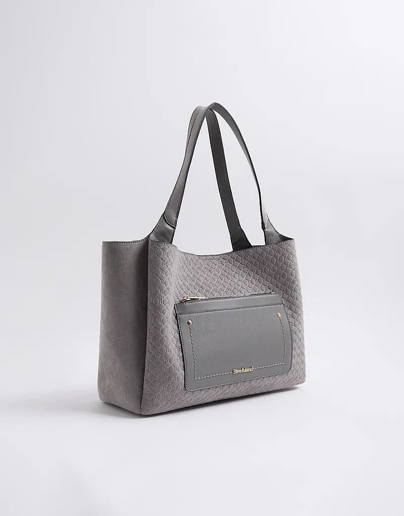 Сумка-шоппер River Island с тисненым карманом спереди серого цвета
Сумка-шоппер River Island с тисненым карманом спереди серого цвета