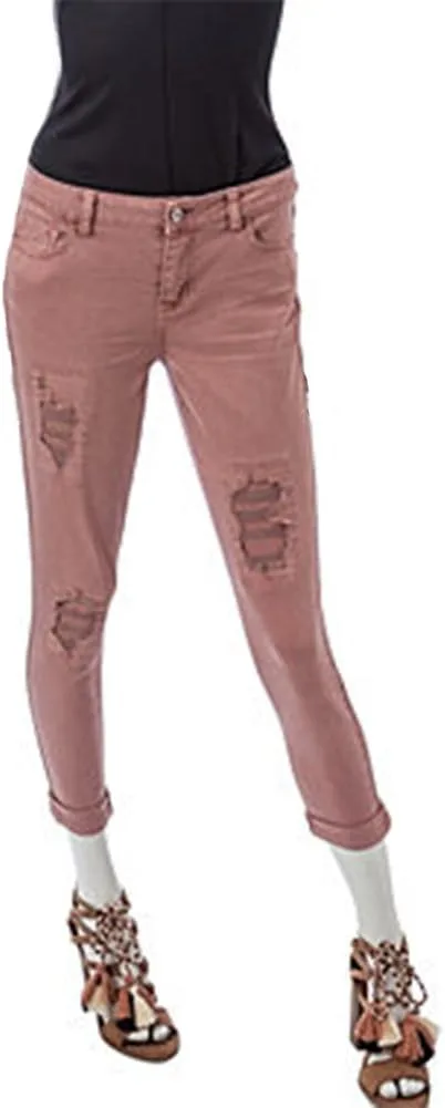 Vanilla Star Junior's Mid-Rise Destructed Cuffed Skinny Jeans, Antoinette Pink
Vanilla Star Junior's Mid-Rise Destructed Cuffed Skinny Jeans, Antoinette Pink