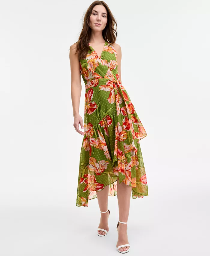 Женское платье с цветочным принтом и асимметричным подолом, имитирующее запах Anne Klein, зеленый
Женское платье с цветочным принтом и асимметричным подолом, имитирующее запах Anne Klein, зеленый