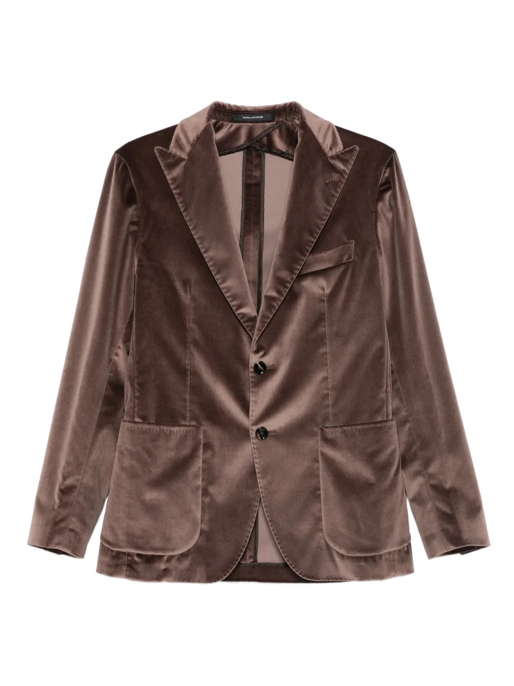Бархатный блейзер с накладными карманами TAGLIATORE, коричневый 
Бархатный блейзер с накладными карманами TAGLIATORE, коричневый