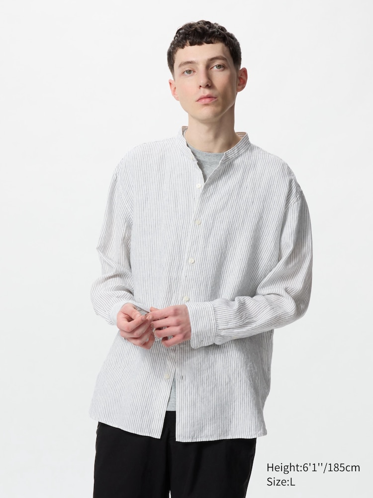 Рубашка из 100% льна премиум-класса воротник-стойка, Uniqlo, цвет 01 белый
Рубашка из 100% льна премиум-класса воротник-стойка, Uniqlo, цвет 01 белый