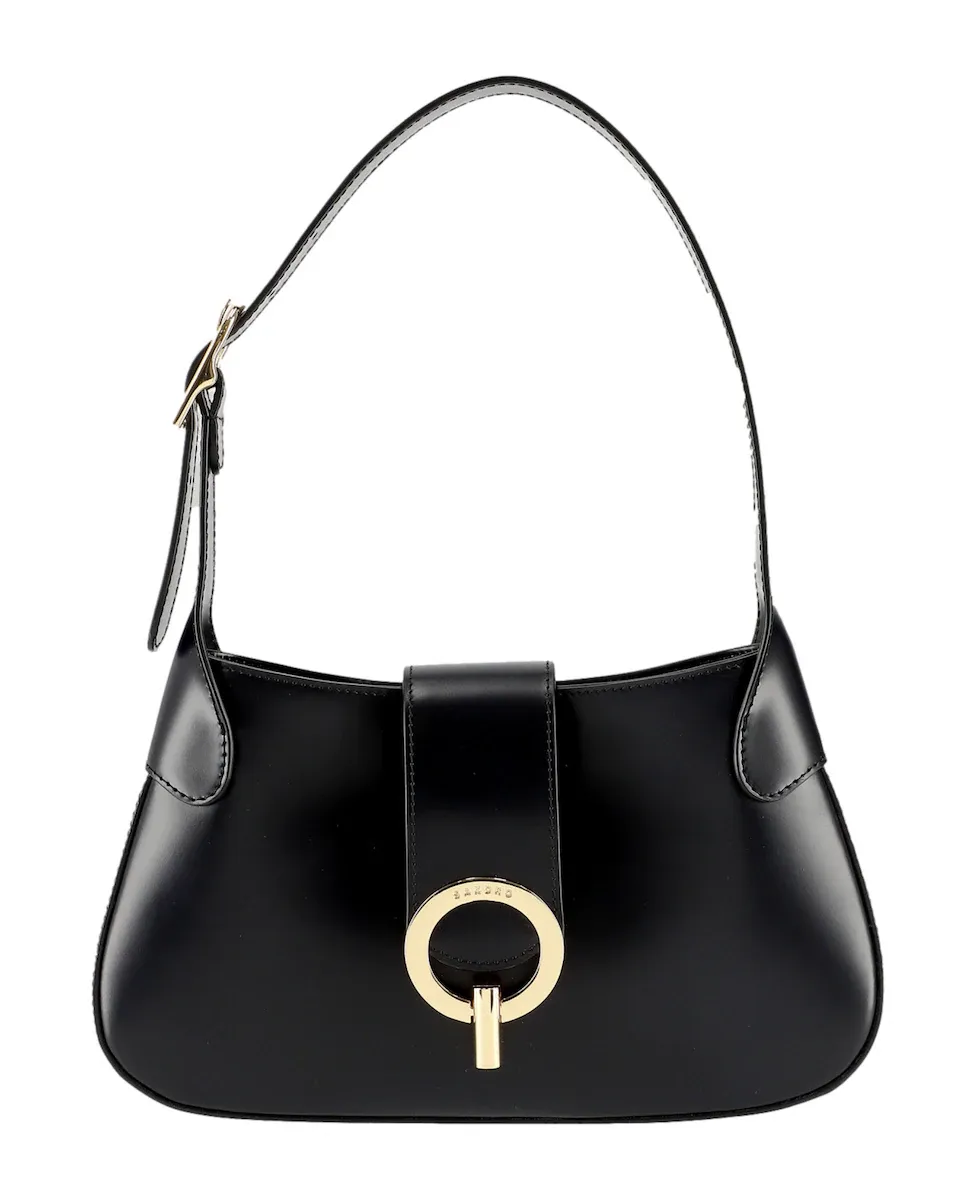 Черная кожаная сумка через плечо Sandro
Черная кожаная сумка через плечо Sandro