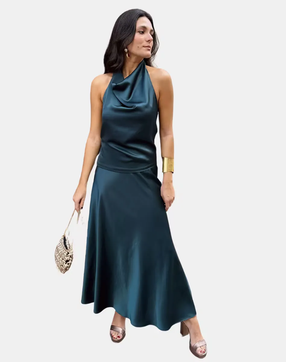 Юбка с высокой талией и расклешенным силуэтом MIPHAI, зеленый
Юбка с высокой талией и расклешенным силуэтом MIPHAI, зеленый