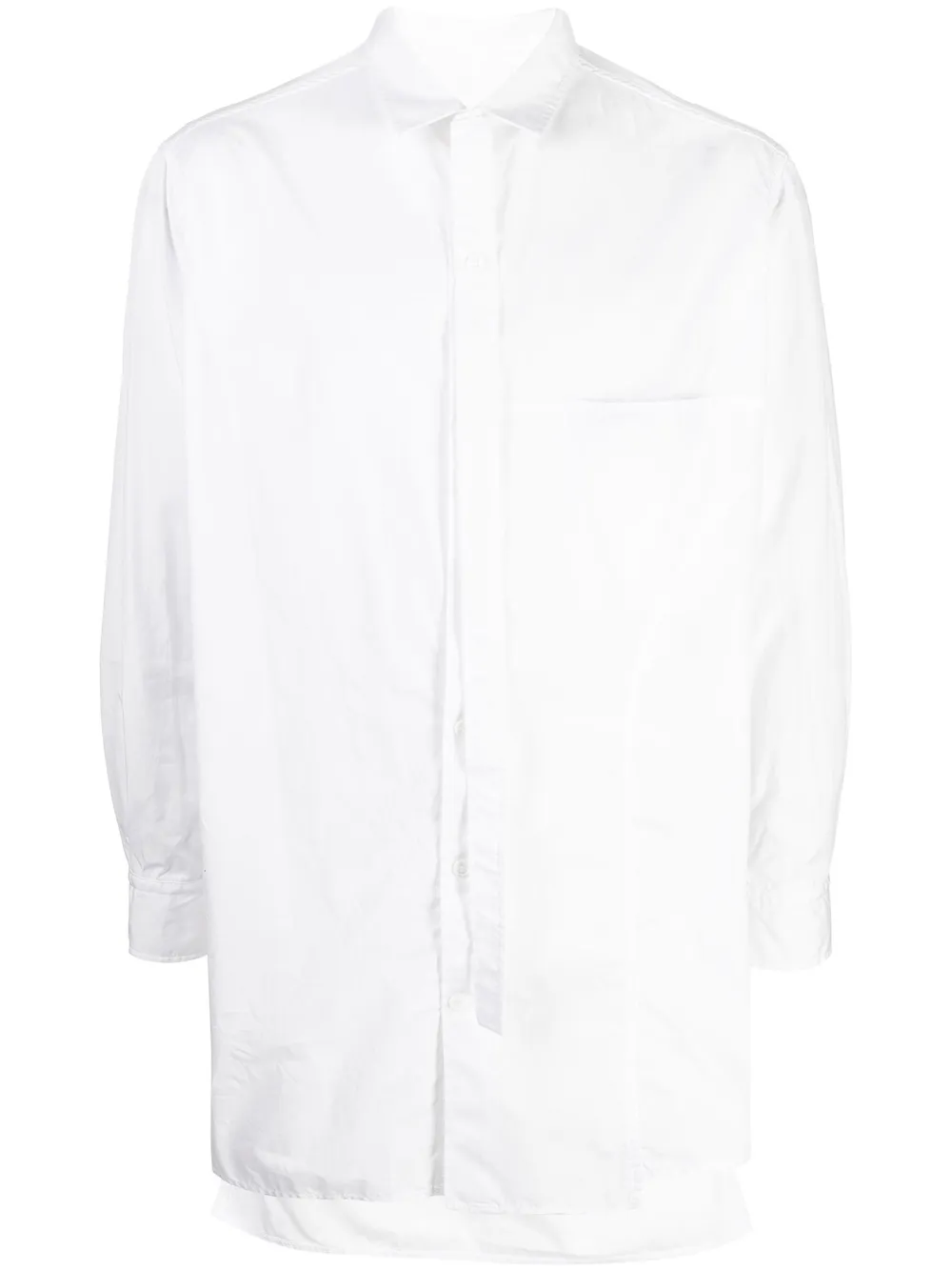 Рубашка асимметричного кроя Yohji Yamamoto, белый 
Рубашка асимметричного кроя Yohji Yamamoto, белый