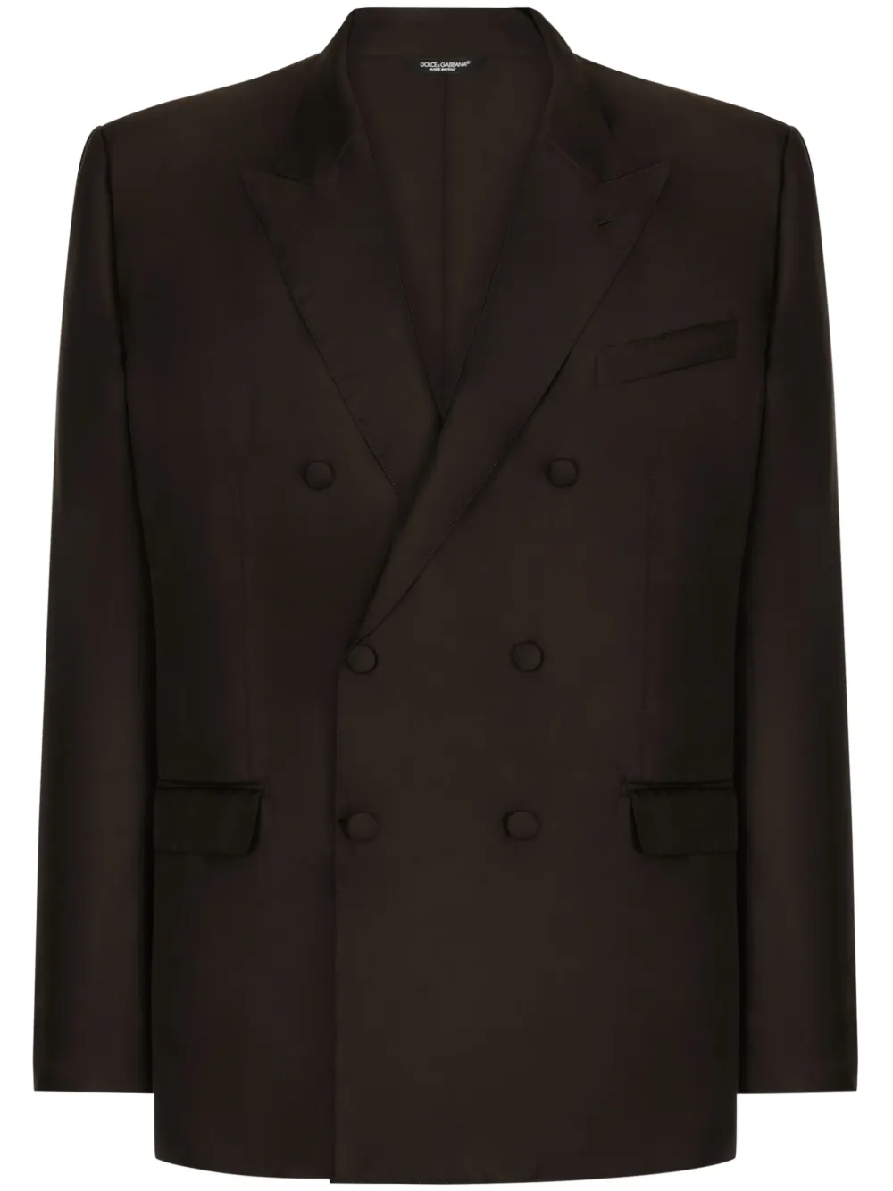 Шелковый двубортный пиджак DOLCE & GABBANA, коричневый
Шелковый двубортный пиджак DOLCE & GABBANA, коричневый