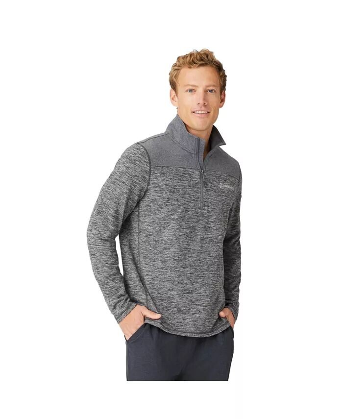 Мужская замшевая футболка Spacedye с цветными блоками и молнией 1/2 с воротником-стойкой Free Country, серый