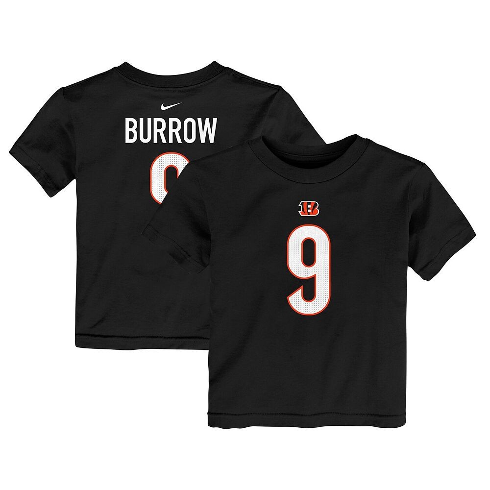 Черная футболка Nike Joe Burrow для малышей Cincinnati Bengals с именем и номером игрока, цвет Bng Black
Черная футболка Nike Joe Burrow для малышей Cincinnati Bengals с именем и номером игрока, цвет Bng Black
