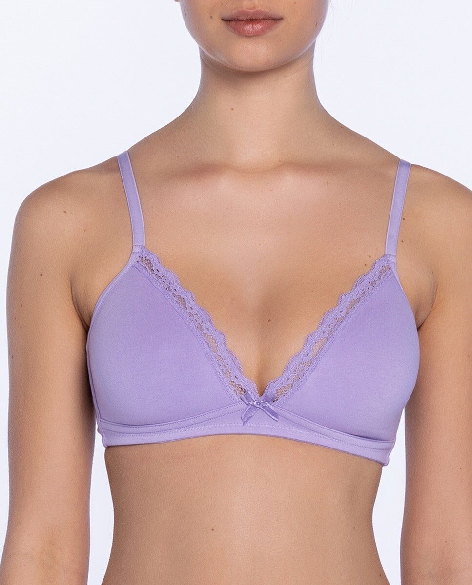 Беспроводной кружевной бюстгальтер Punto Blanco, сирень
Беспроводной кружевной бюстгальтер Punto Blanco, сирень