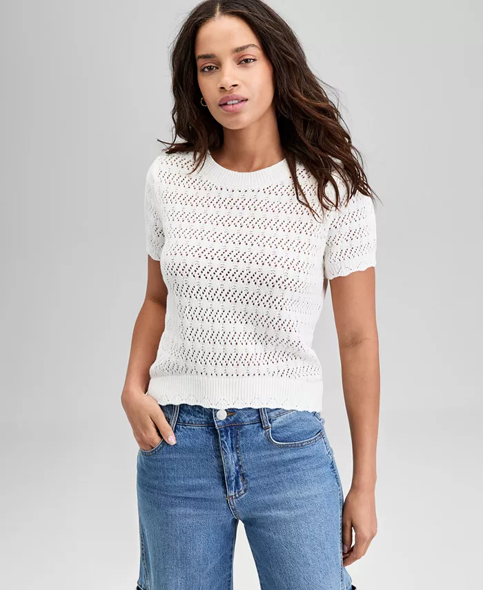 Футболка с короткими рукавами и ажурным узором And Now This, белый
Футболка с короткими рукавами и ажурным узором And Now This, белый