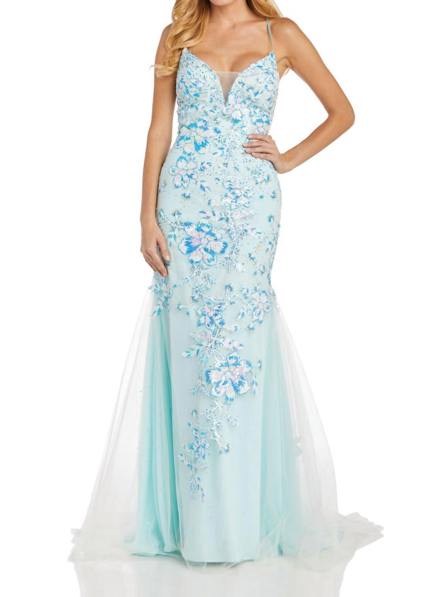 Платье в мятно-голубом цвете с цветочной вышивкой и аппликацией Morrell Maxie
Платье в мятно-голубом цвете с цветочной вышивкой и аппликацией Morrell Maxie