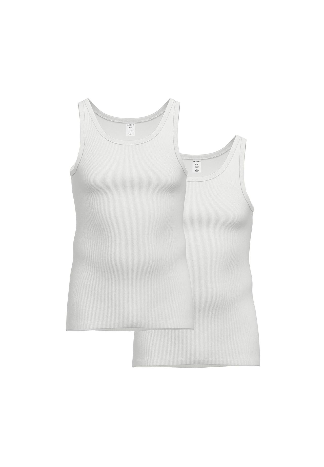 Майки мужские, 2 шт - двойная упаковка, двойная резинка, удлиненная спинка, хлопок AMMANN, белый 
Майки мужские, 2 шт - двойная упаковка, двойная резинка, удлиненная спинка, хлопок AMMANN, белый