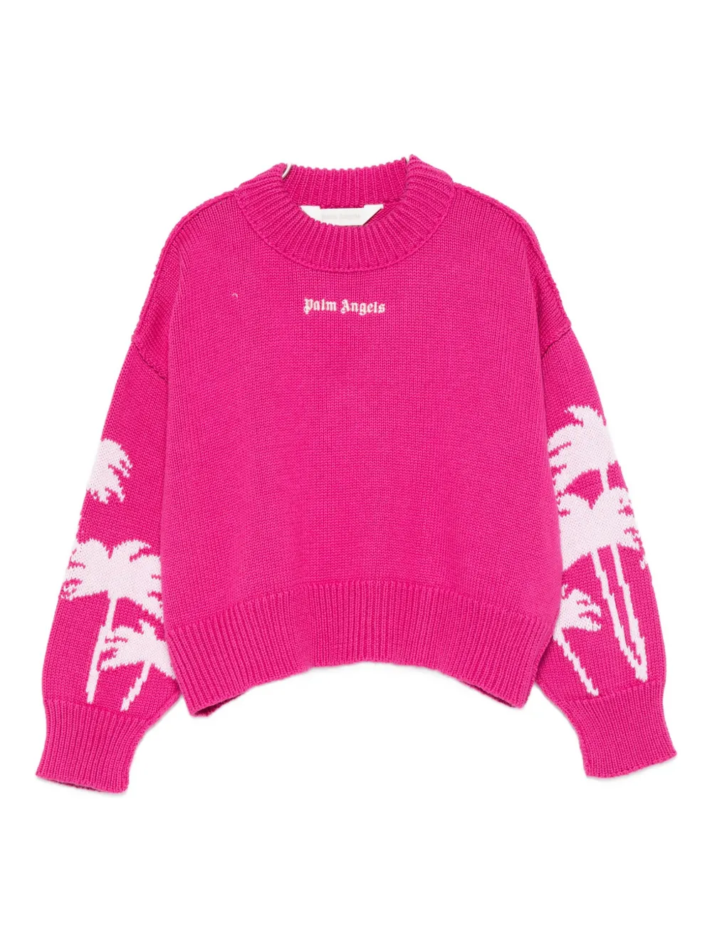 Шерстяной свитер с пальмовым узором Palm Angels Kids, розовый
Шерстяной свитер с пальмовым узором Palm Angels Kids, розовый