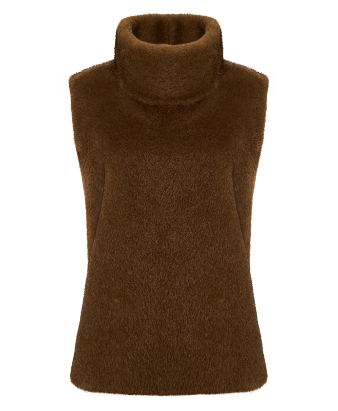 Топ без рукавов, приталенного силуэта, из искусственного меха с воротником. Cesare Gaspari, коричневый
Топ без рукавов, приталенного силуэта, из искусственного меха с воротником. Cesare Gaspari, коричневый