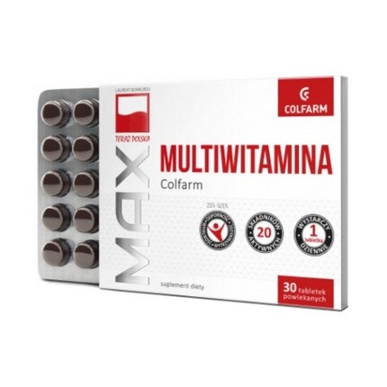 Max Multivitamin 30 таблеток для иммунной системы, нервной системы, концентрации и здоровья кожи Colfarm
Max Multivitamin 30 таблеток для иммунной системы, нервной системы, концентрации и здоровья кожи Colfarm