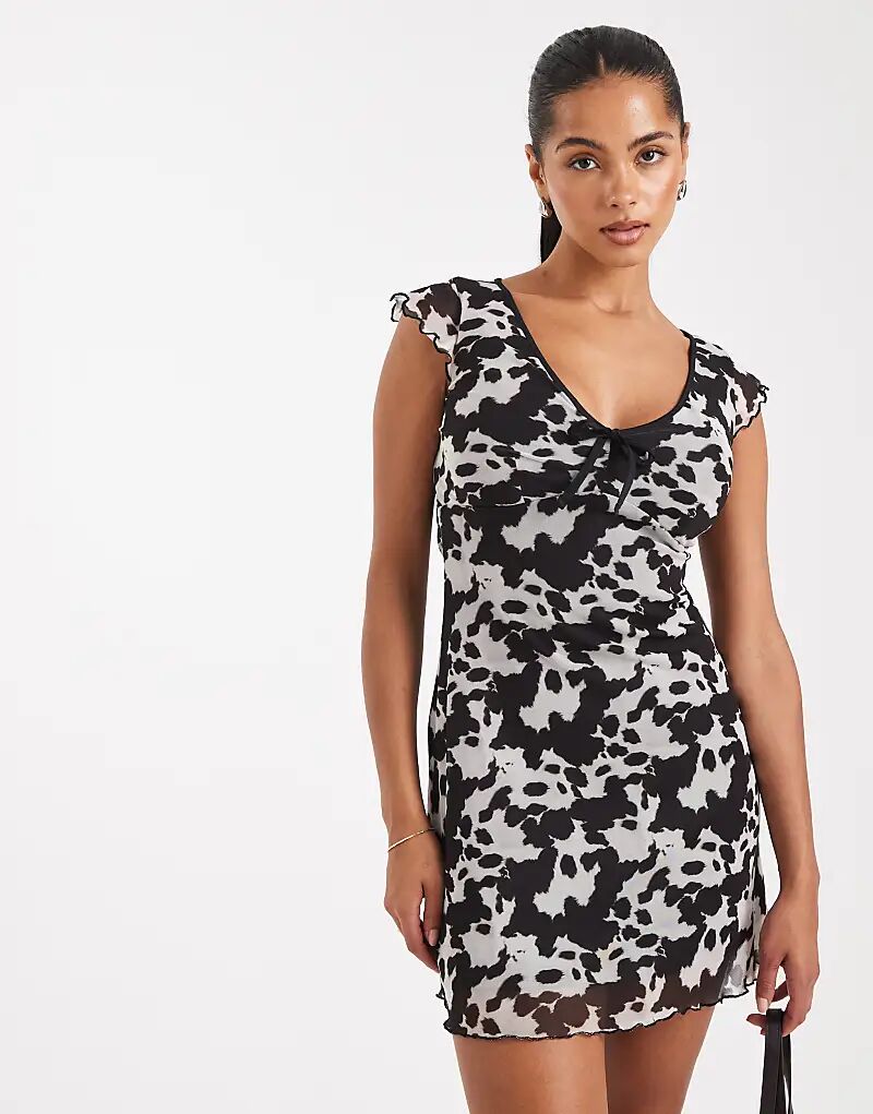 Платье-мини New Look из сетки с принтом коровы
Платье-мини New Look из сетки с принтом коровы