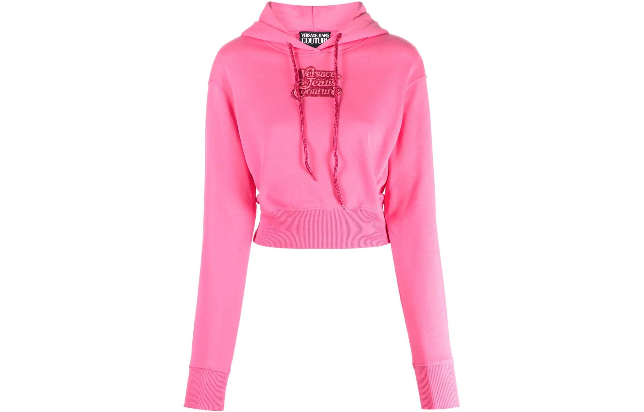 Укороченная толстовка с вышитым логотипом Versace Jeans Couture, розовый
Укороченная толстовка с вышитым логотипом Versace Jeans Couture, розовый