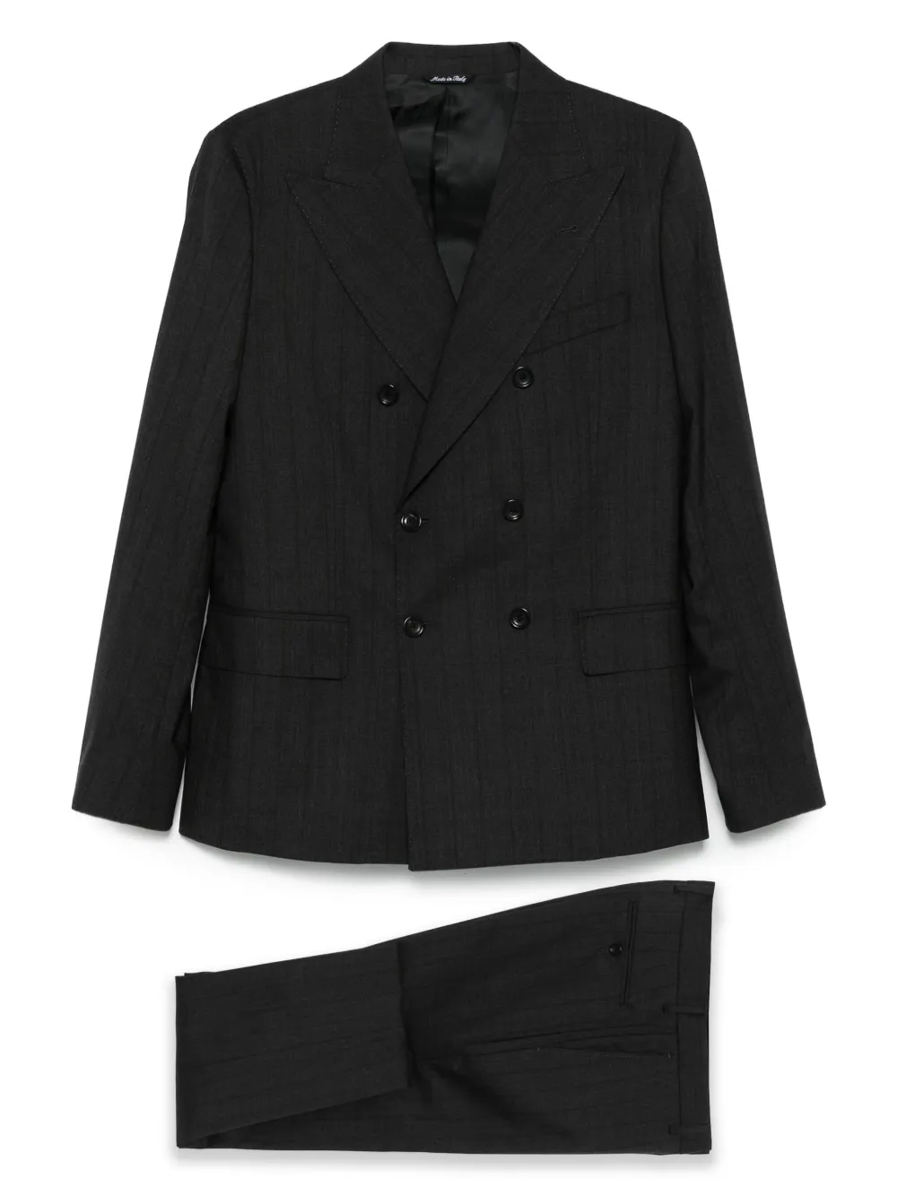 Костюм в тонкую полоску с двубортным пиджаком Reveres 1949, серый
Костюм в тонкую полоску с двубортным пиджаком Reveres 1949, серый