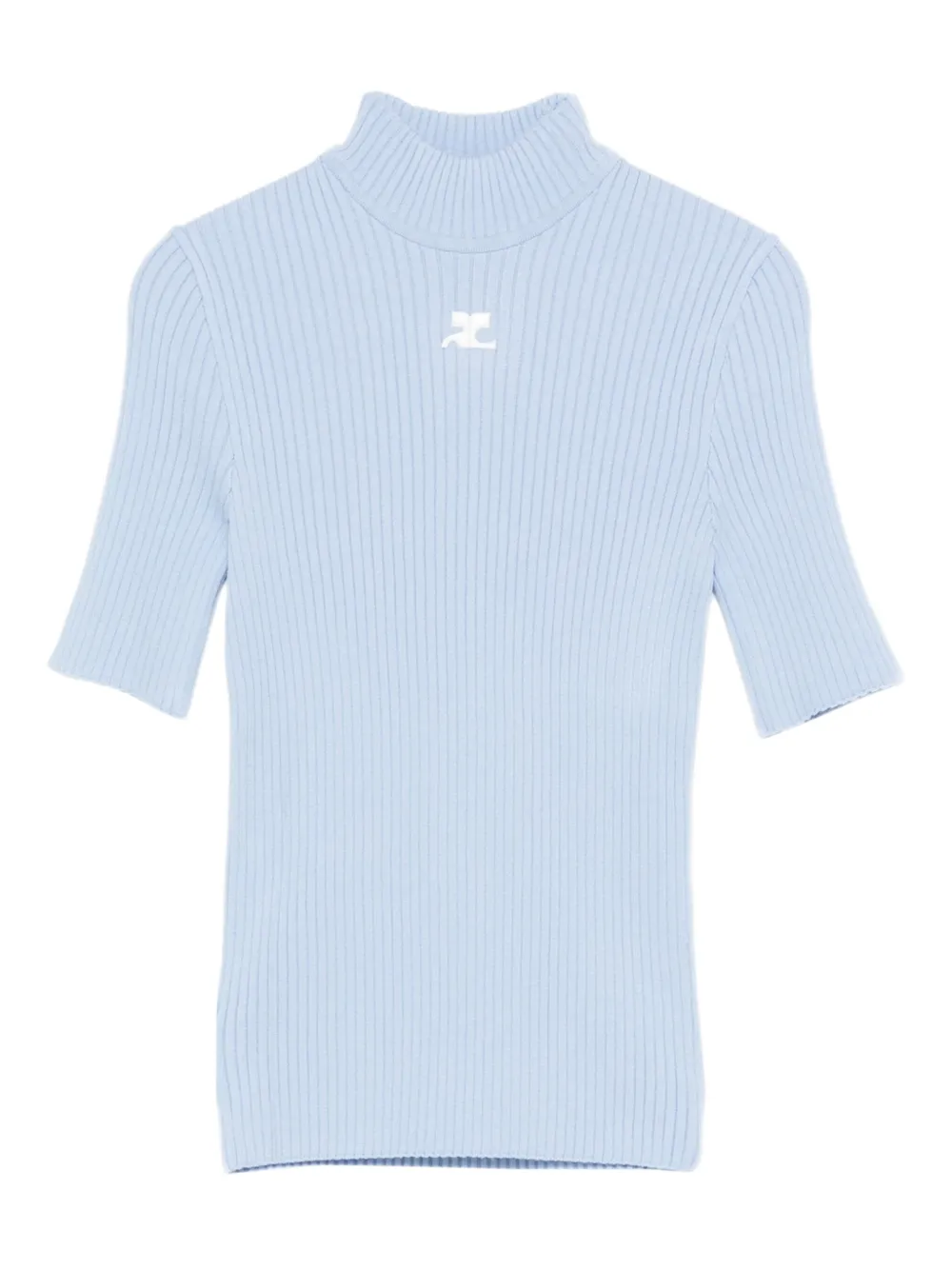 Топ в рубчик с высоким воротником Courrèges, синий
Топ в рубчик с высоким воротником Courrèges, синий