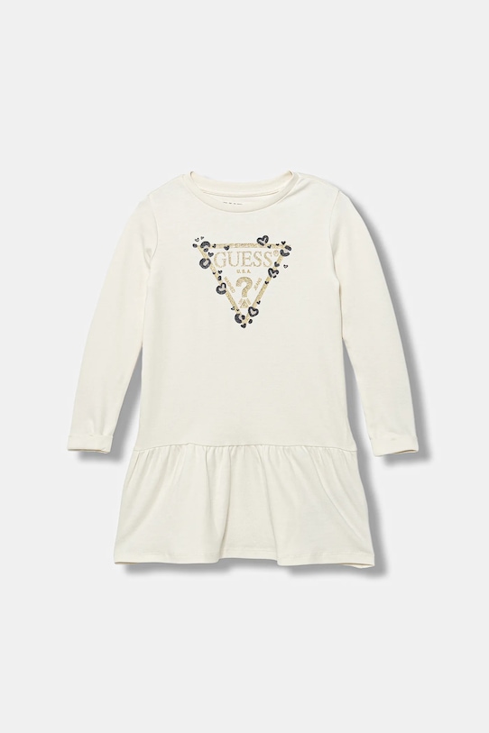 Детское хлопковое платье Guess, бежевый
Детское хлопковое платье Guess, бежевый